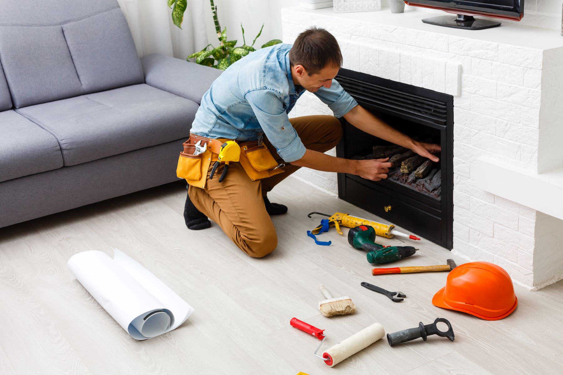 Homeowner Fireplace Installation